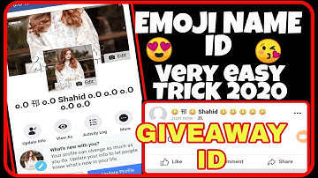 HOW TO MAKE EMOJI NAME FACEBOOK ACCOUNT 2019 20 | STYLISH NAME FB ID | BY SHAHID TRICKER
