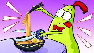 🍐 Probando Fideos 🍜 Comidas Locas por la Pareja de Peras