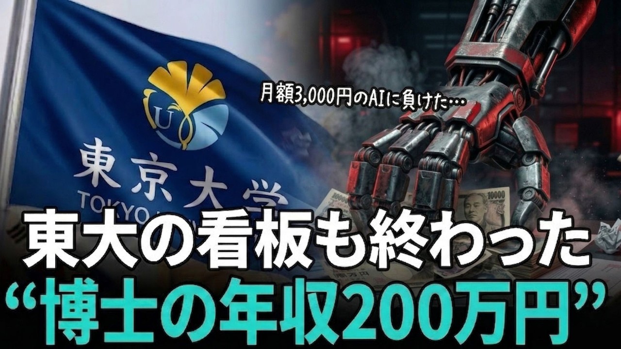 月3000円AIに負けた高学歴学位、AGI時代になっても90歳まで働く恐怖が待っている