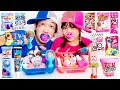 Pink Food VS Blue Food Lunch Box Challenge ピンク対ブルーのお弁当箱お菓子チャレンジ