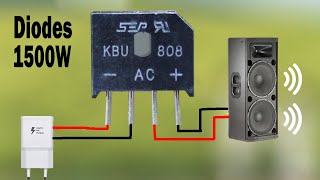 DIY Powerful Ultra Bass Amplifier With Bridge Diodes, No IC , Simple Circuit