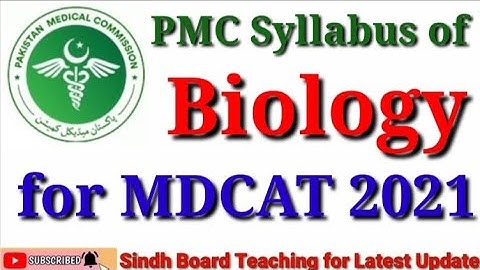 PMC Syllabus of Biology for MDCAT 2021