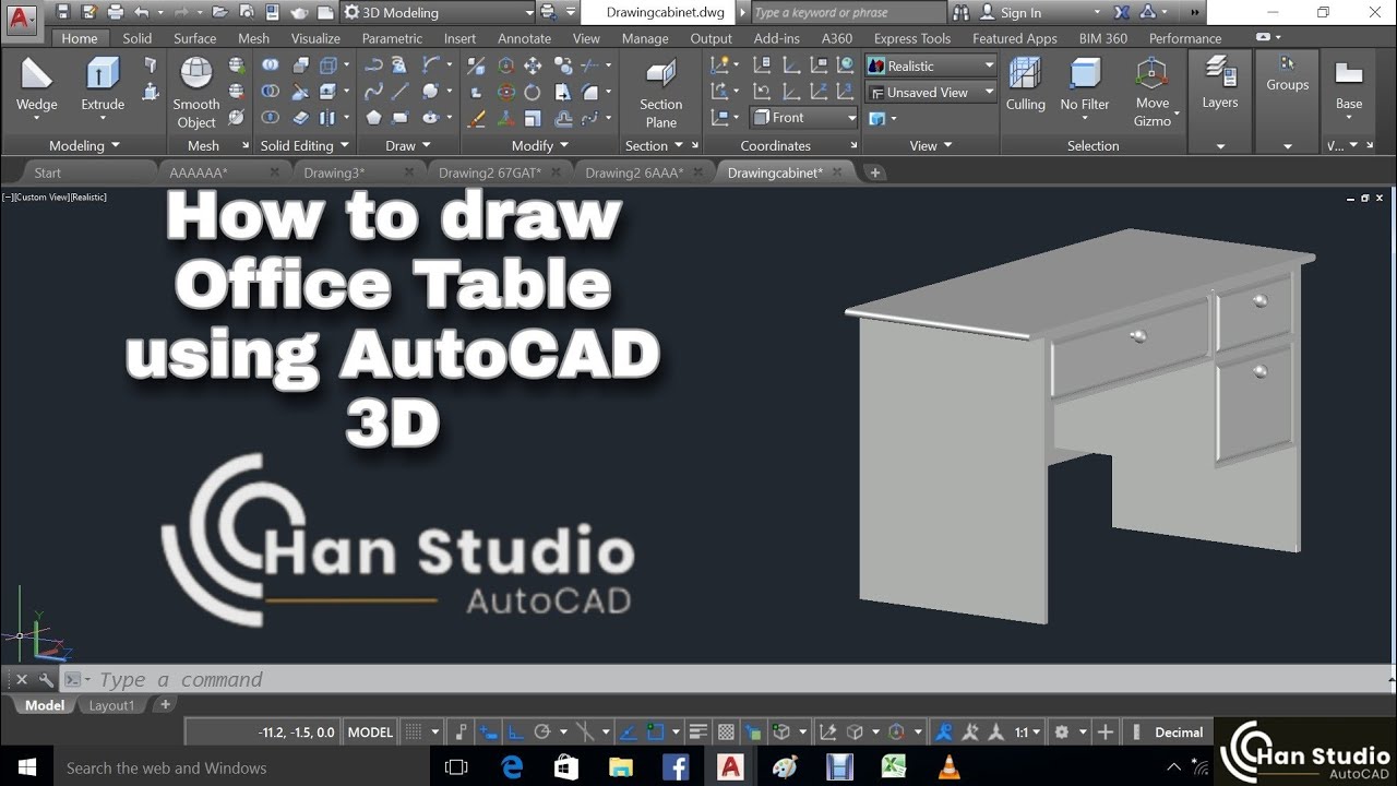 Autocad Table Drawings 570x373