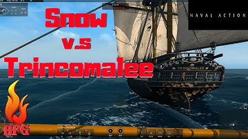 Snow v.s Trincomalee | Naval Action PVP Gameplay