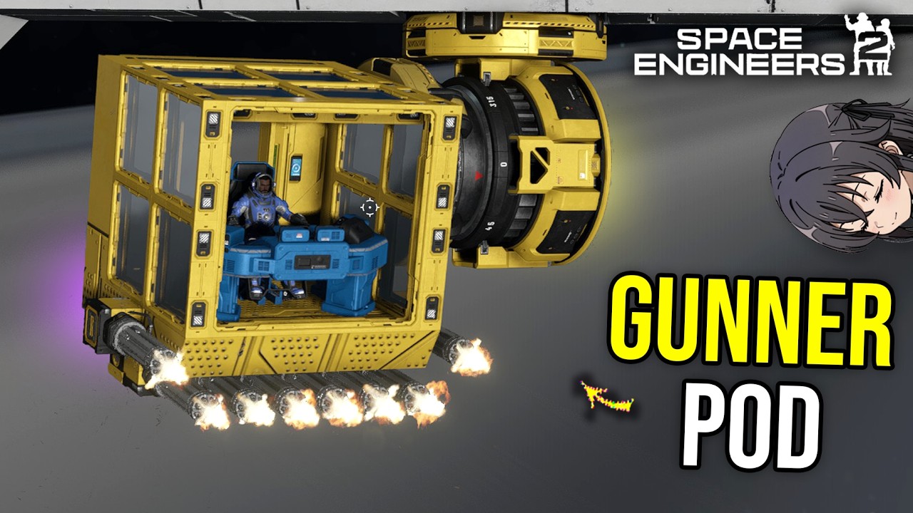 Space Engineers 2 Crewed Ship Gun Turret Pod - YouTube