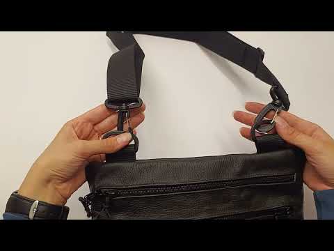 Чоловіча сумка кобура з натуральної шкіри, для скритого носіння з кобурою, чоловічий месенджер, видео 1