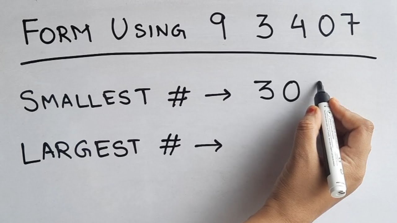 Form the greatest and the smallest 5-digit number using the given ...