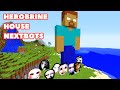 SURVIVAL HEROBRINE HOUSE WITH 100 NEXTBOTS in Minecraft! Gameplay! Coffin Meme!