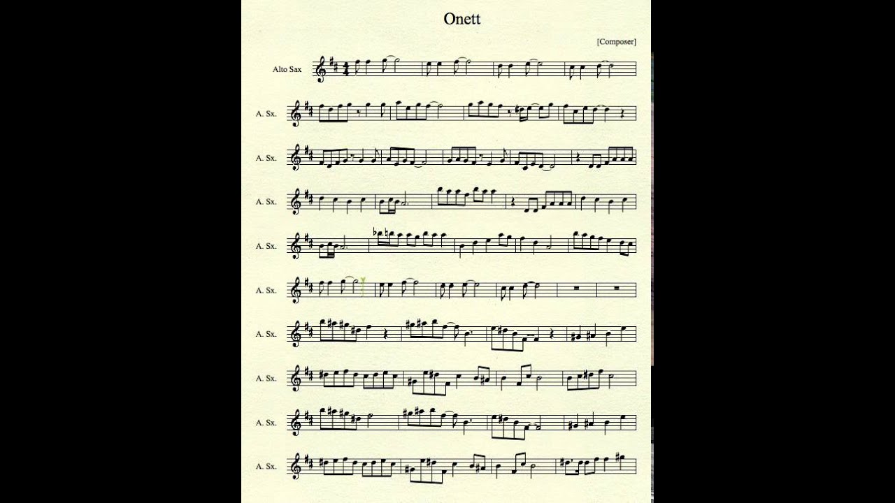 Onett For Alto Sax Youtube
