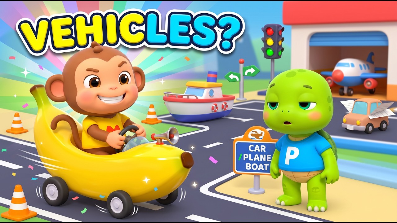Modo Learn Vehicles in English for Kids 🚗🚲🚚 | Learn with Modo and Phoeniz (Part 1 ...