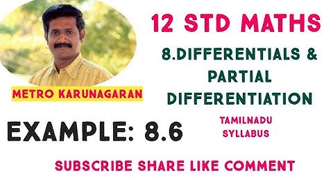 12th Std Maths Example 8.6 Let g(x) = x² j sinx. Calculate the differential dg