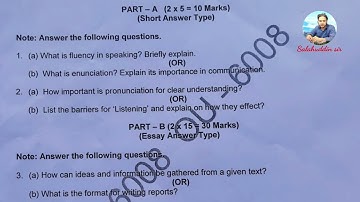 OU BSc (CBCS) SEC - I  III sem question paper dec 2023 | communications skills | Osmania university
