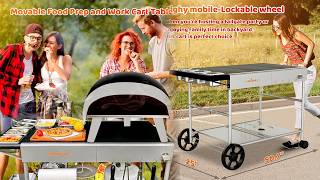 Amazon Home Picks/ Pizza Oven Table Grill Cart | Outdoor Prep Station with Topping Storage