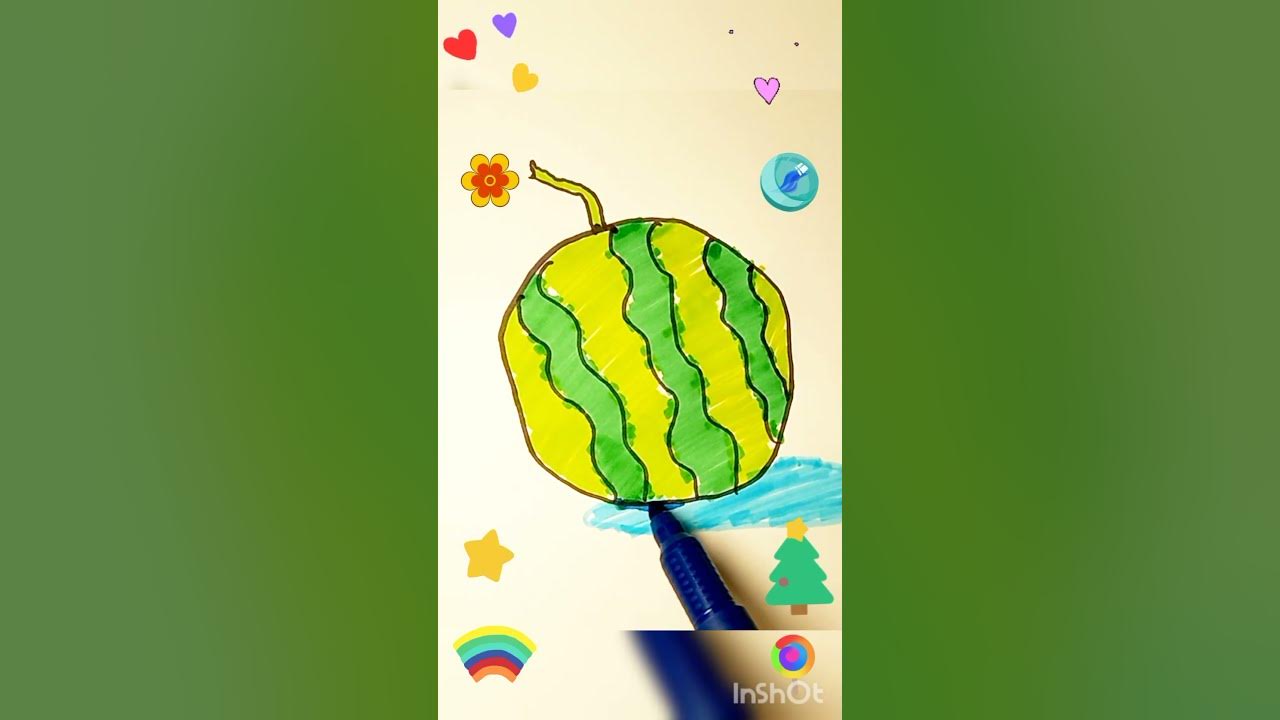 СМОТРИ !!! Круто нарисовал АРБУЗ, Как нарисовать АРБУЗ, Учись Рисовать ...