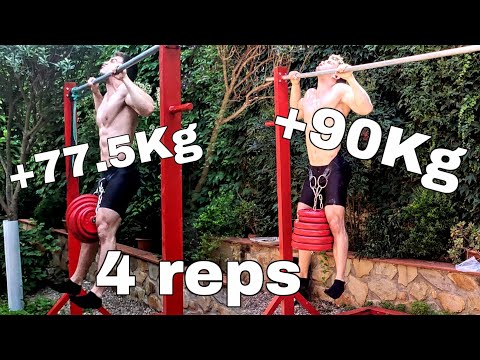 Pull Ups Progression at 4x4: from 77.5Kg to 90Kg | Weighted Calisthenics Progression