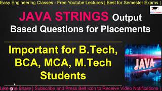 Java STRINGS Output Based Questions for Placement Preparation | JAVA Output Based Problem