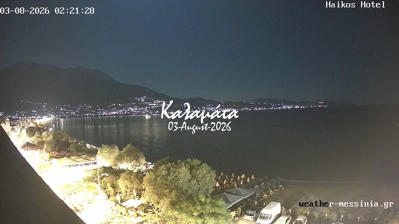 🌴 03-August-2026, Κάμερα Παραλία Καλαμάτας Timelapse, Timelapses.gr 🇬🇷