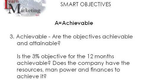 SMART Objectives: A Presentation by Learnmarketing.net
