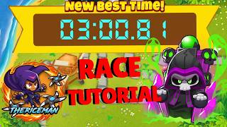 BTD6 Race Mobile Friendly Tutorial | 3 MINUTE SLOW RACE GUIDE | Town Marathon
