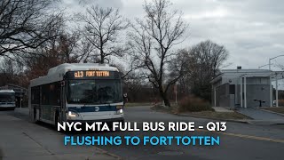 Q13 Bus to Fort Totten Ride | 2015 New Flyer XD40 7400 | MTA New York City Bus