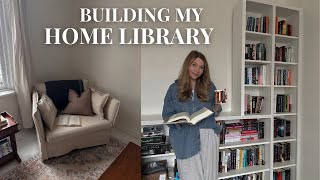 building my DREAM home library 📦📚  [DIY IKEA built in bookcases]