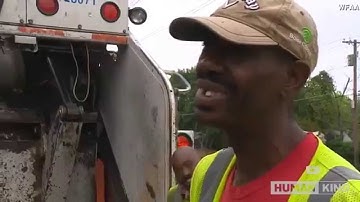 This 2-year-old decided the garbage man is his best friend