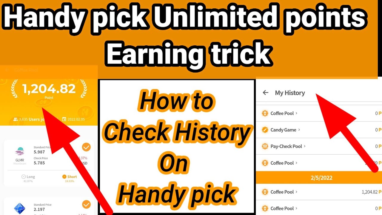 How to check previous history on Handy pick/Handy unlimited earning trick/Handy pick withdrawal