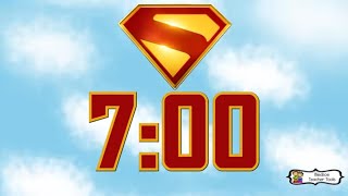 7 Minute Timer | Flying Superman Logo Visual Countdown