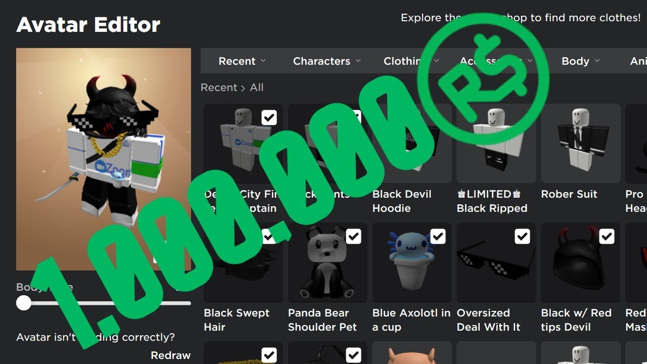How to make your Roblox Avatar Cost as much as you want! - YouTube