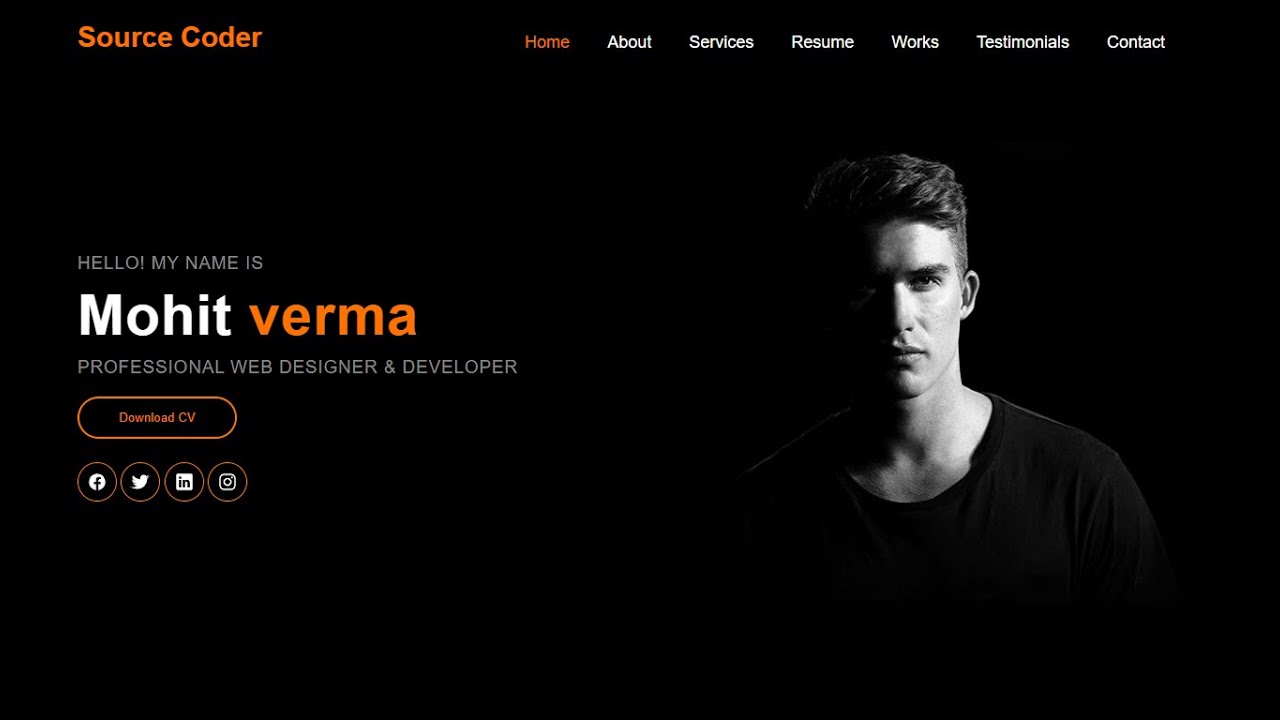 Personal Website in Html And CSS | Pure CSS Web Design Template ...