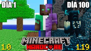 Sobreviví 100 DIAS en MINECRAFT en un Mundo ACTUALIZANDO VERSIÓN CADA DÍA 😂😱