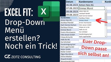 Ein Drop-Down Menü, das sich selbst anpasst. Dynamisches Drop-Down bei intelligenter Tabelle