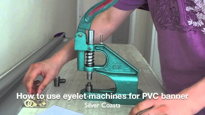 PIAOPIAONIU Hand Press Grommet Eyelet Machine Hole Punch Tool Kit Including  Grommet Machine,3 Dies and 2400Pcs Golden & Sliver Grommets 3 PCS