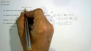 Edexcel C1 May 2014 Q11 Quadratics