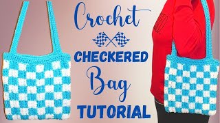 Easy Crochet Checkered Bag Tutorial