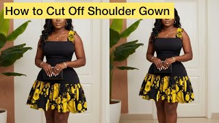 how to cut off shoulder dress Gown Long Sleeve Maxi Dresses Size:W38/32