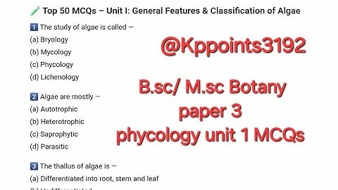 🌊 MSc/BSc Botany 1st Year | Paper 3 Unit 1 – Algae Classification & Features”,#pgt ,#rpsc1stgrade ,