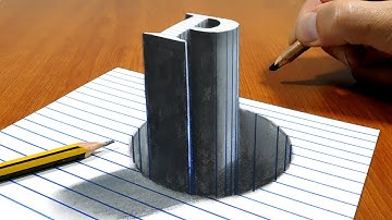 3D Trick Art on Line Paper Letter P Stick in the Hole