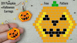 Full Beaded Pumpkins Earrings - Halloween Tutorial Update