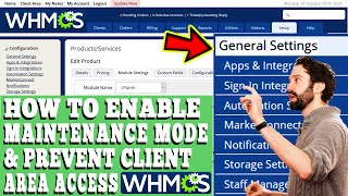 how to enable maintenance mode in whmcs and disable users from accessing client area?