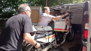 We go to Germany to pick up 2 barn-find Cagiva Elefants, a 750 & 900 ie. Elefant Rescue Part.1