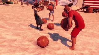 BioShock Infinite 'The Little Things'  Elizabeth trying to pick up medicine ball