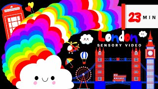 Rainbow Clouds In London: Baby Sensory Visual Videos for Babies High Contrast Eye Tracking + Music