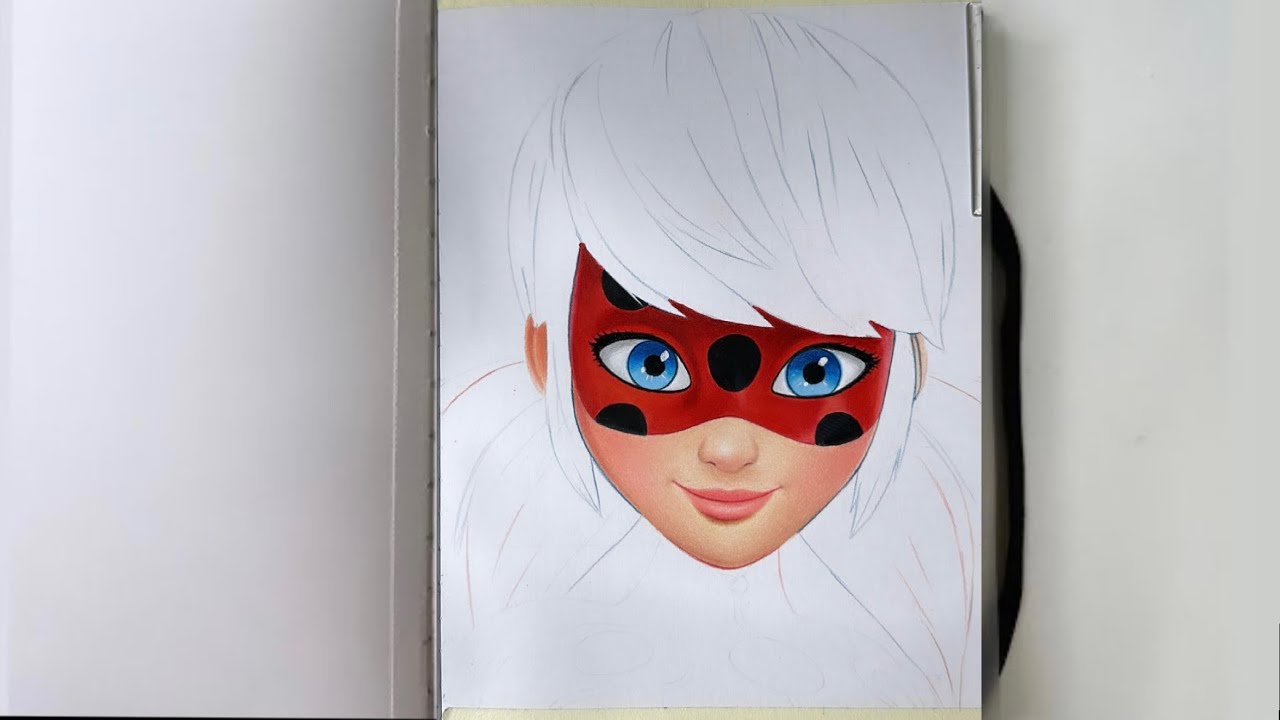 Part 1 ASMR Drawing Miragulous Ladybug #asmrart #prismacolor #markerart ...