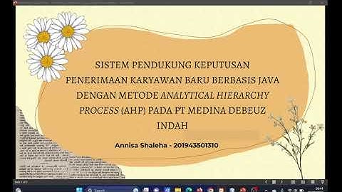 Simulasi Aplikasi TA UNINDRA | SPK Penerimaan Karyawan Menggunakan Metode AHP