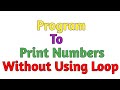 Print numbers from 1 to 100 without using loop in PHP