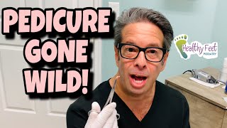 PINK PEDICURE GONE WILD WITH TWO INGROWN TOENAILS, INGROWN TOENAIL REMOVAL, HOW TO CURE AN INGROWN