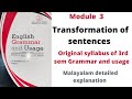 Transformation of sentencesenglish grammar and usagecalicut university3rd semmalayalammodule 3