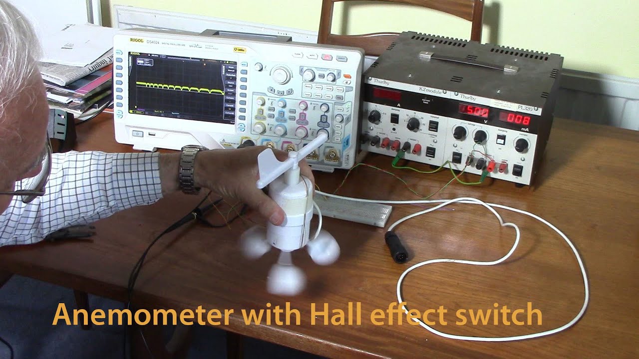 Hall effect switch for the anemometer