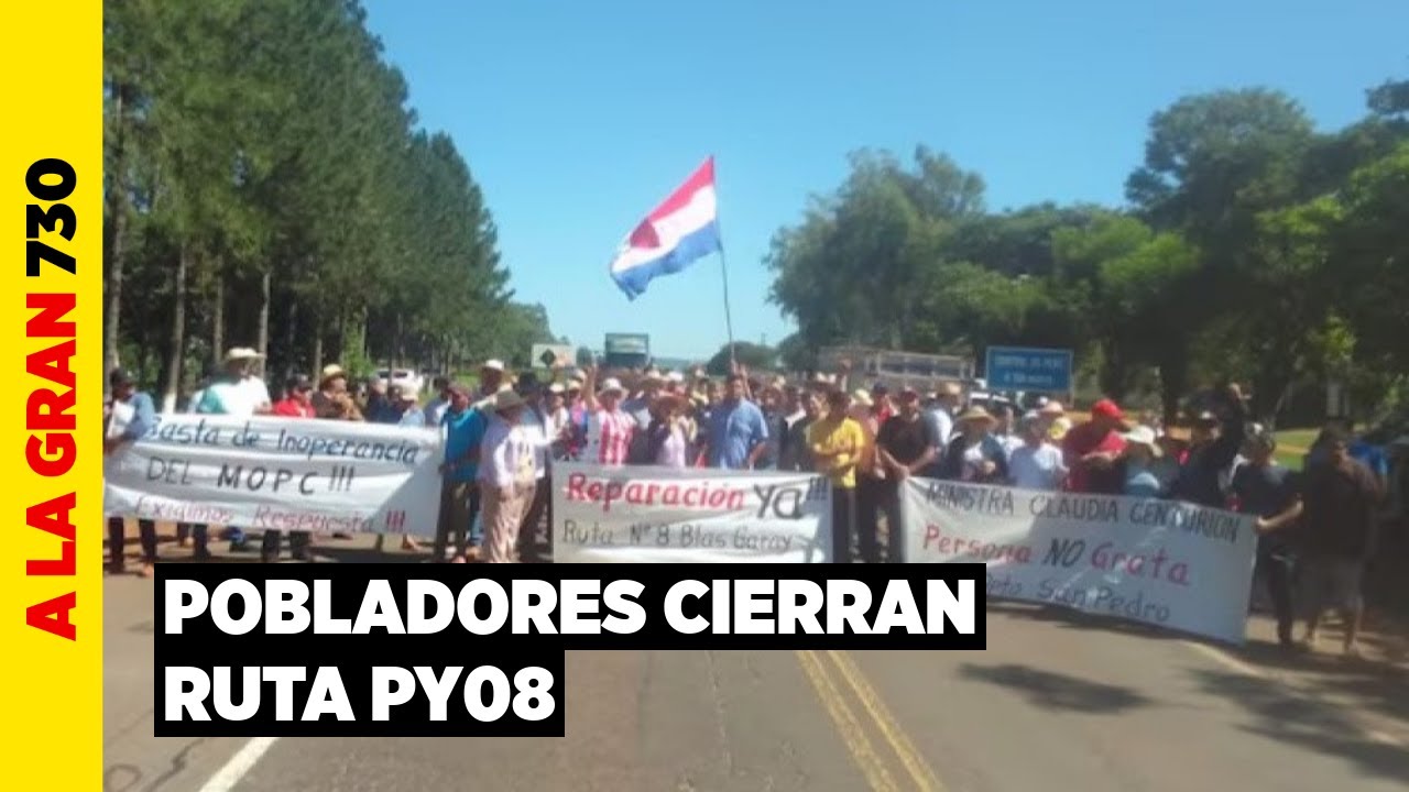 Manifestantes cierran la ruta PY08 y denuncian inacción del MOPC